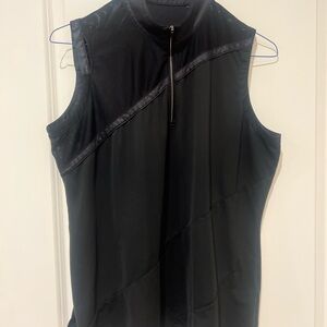 EPNY Sleeveless Black Golf Shirt with inset details size XL
